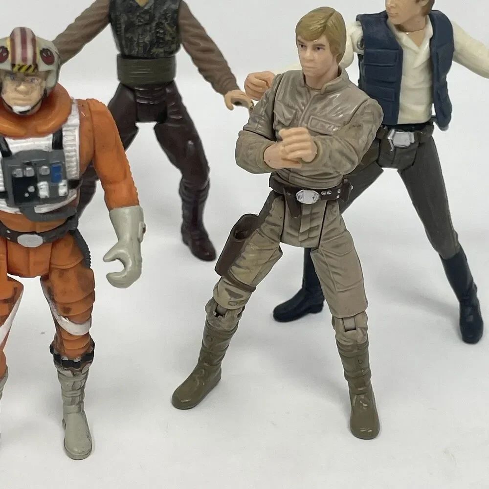 Star Wars Luke Skywalker Figure Lot Han Solo Obi-Wan‎ Anakin 3.75 Hasbro Kenner